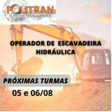 curso de operador de escavadeira hidráulica com garra preço Jardim Altos de Suzano